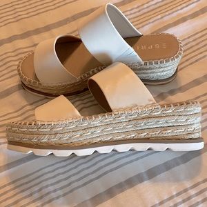 Women’s Esprit Sandals, Cream Espadrille, Size 8.5, Worn Once- Like New!